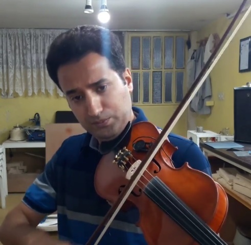 ساخت , تعمبر , رگلاژ ویولون در ملایر توسط استاد رضا حاج صفری
